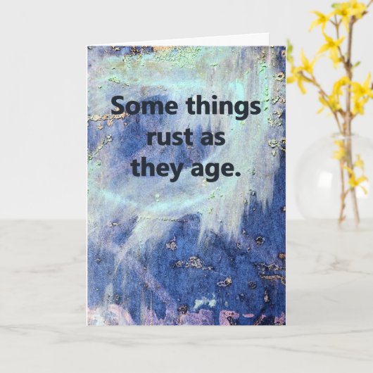 錆ついた誕生日 カード (黄色い花)