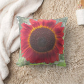 錆ついた赤いヒマワリの枕 クッション (ブランケット)