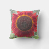 錆ついた赤いヒマワリの枕 クッション (裏面)