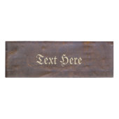 錆ついた鉄の質の背景 名札 (正面)