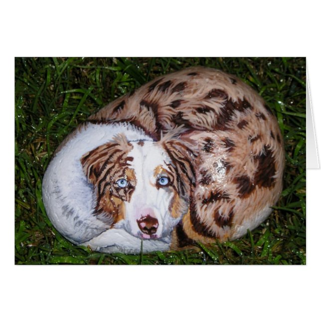 "錆ついた"犬の石カード (正面横)