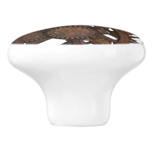 錆ついたSteampunkの金属のギア セラミックノブ (側面)