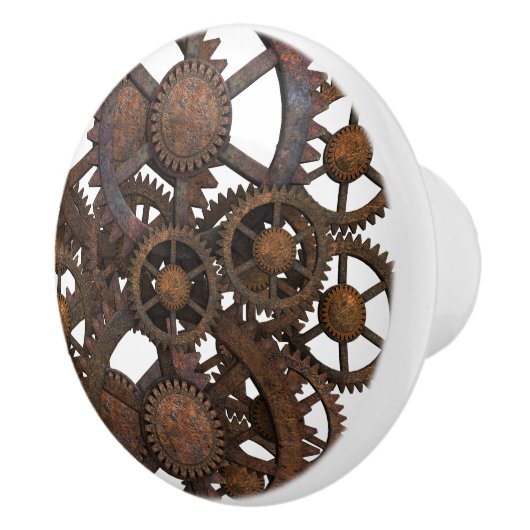 錆ついたSteampunkの金属のギア セラミックノブ (右)