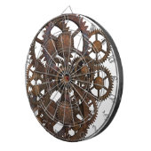 錆ついたSteampunkの金属のギア ダーツボード (正面右)