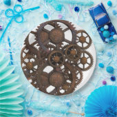 錆ついたSteampunkの金属のギア ペーパープレート (パーティー)