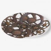 錆ついたSteampunkの金属のギア ペーパープレート (アングル)