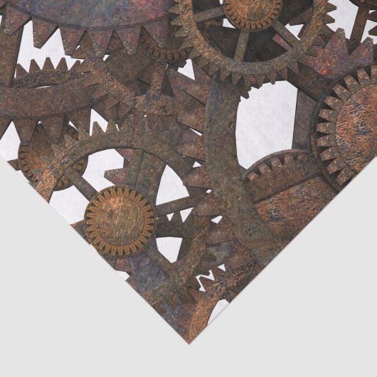 錆ついたSteampunkの金属のギア 薄葉紙 (詳細)