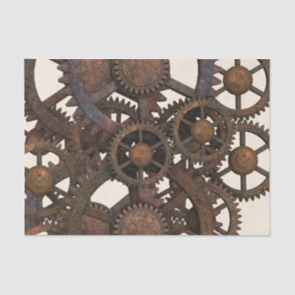 錆ついたSteampunkの金属のギア 薄葉紙