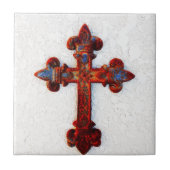 錆つかせた鉄の十字のクリスチャンのギフト タイル (正面)