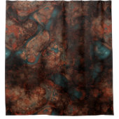 錆とターコイズストーン抽象芸術 シャワーカーテン (正面)