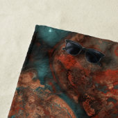 錆とターコイズストーン抽象芸術 ビーチタオル (インサイチュ)