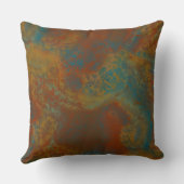 錆とターコイズ大理石抽象芸術4 クッション (裏面)