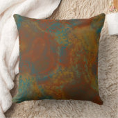 錆とターコイズ大理石抽象芸術4 クッション (ブランケット)