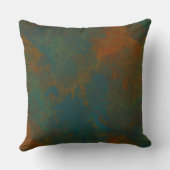 錆とターコイズ大理石抽象芸術4 クッション (裏面)