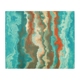 錆とターコイズ抽象芸術 メタルプリント