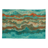 錆とターコイズ抽象芸術 枕カバー (裏面)