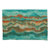 錆とターコイズ抽象芸術 枕カバー (正面)