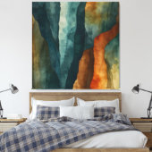 錆とティール（緑がかった色） キャンバスプリント (インサイチュ (寝室))