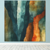 錆とティール（緑がかった色） キャンバスプリント (インサイチュ (ウッドフロア))