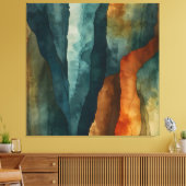 錆とティール（緑がかった色） キャンバスプリント (インサイチュ (リビング))