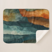 錆とティール（緑がかった色） シェルパブランケット (正面(横))