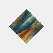 錆とティール（緑がかった色） スタンダードカクテルナプキン (角)