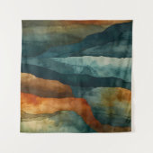 錆とティール（緑がかった色） タペストリー (正面(横))