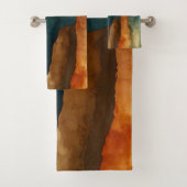 錆とティール(緑がかった色) バスタオルセット (インサイチュ)