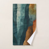 錆とティール(緑がかった色) バスタオルセット (ハンドタオル)