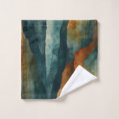 錆とティール(緑がかった色) バスタオルセット (ウォッシュタオル)