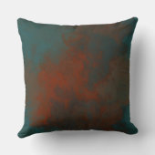 錆とティール(緑がかった色)大理石抽象芸術 クッション (裏面)