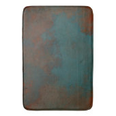 錆とティール（緑がかった色）大理石抽象芸術 バスマット (正面縦)