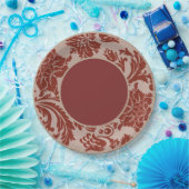 錆とベージュフォーマルフローラ結婚の紙プレート ペーパープレート (パーティー)