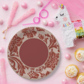 錆とベージュフォーマルフローラ結婚の紙プレート ペーパープレート (パーティー)