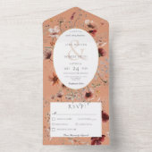 錆と焦げオレンジ山花フローラディナー オールインワン招待状 (内側)