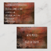 錆と茶色の引っ越しましたグランジ配布資料カード 名刺 (正面/裏面)