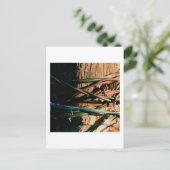 錆と青の有刺鉄線 ポストカード (スタンド正面)