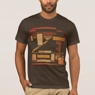 錆の燃えたオレンジ色の茶色の南西アートインスパイア Tシャツ