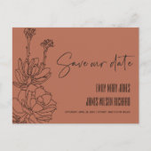 錆の砂漠のサボテン多肉性スケッチ日付を保存 案内ポストカード (正面)