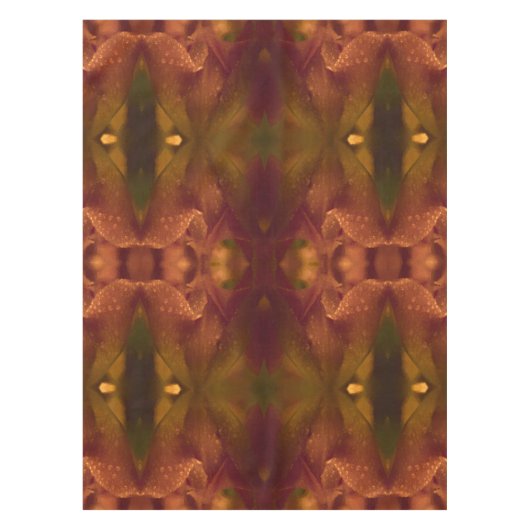 錆の銅の緑の黄色の抽象芸術のチューリップ テーブルクロス (正面)