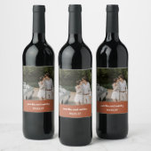 錆はっきりした秋レトロカスタムウェディングフォト ワインラベル (ボトル)