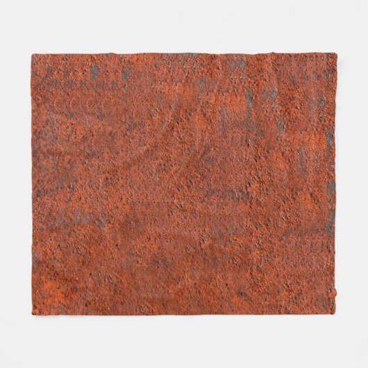 錆びただけで鉄の金属が錆びた フリースブランケット (正面(横))