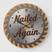 錆びたのこぎり刃の時計 Nailed It Again ラージ壁時計 (正面)