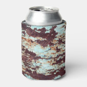 錆びたアイアンブルーのピーリングテクスチャ 缶クーラー (缶正面)