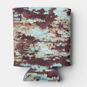 錆びたアイアンブルーのピーリングテクスチャ 缶クーラー (裏面)