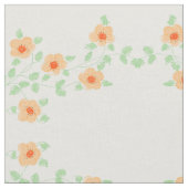 錆びたオレンジ色の桃フローラ ファブリック (クローズアップ)