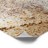 錆びたカラフルな金属の壁、筋状の模様。 ポスター (角)