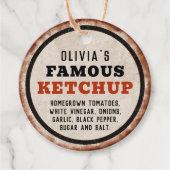 錆びたサインが入った編集可能な自家製トマトケチャップ フェイバータグ (正面)