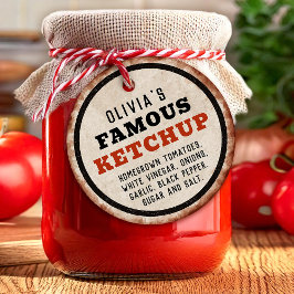 錆びたサインが入った編集可能な自家製トマトケチャップ フェイバータグ