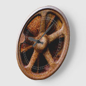 錆びたサブマリンハッチホイール ラージ壁時計 (傾斜)